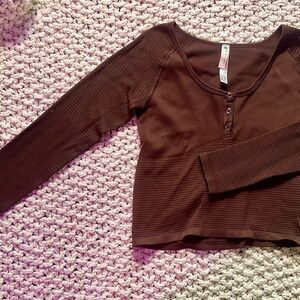 FP Movement Bail Out Brown Long Sleeve Top